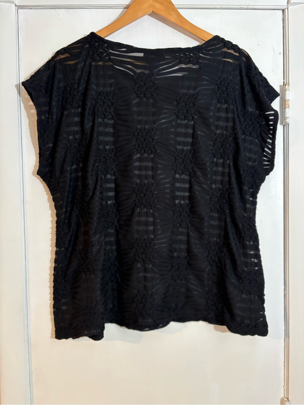 Nue Options Black and sheer textured Women's Top - Picture 5 of 5